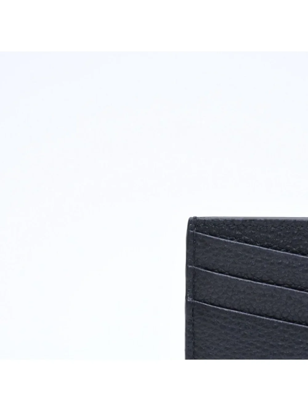 Miu Miu Metal Logo Card Case Black Calfskin Gold